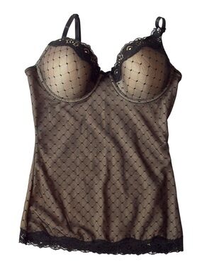Skinnygirl Black Sheer Lace-Trim Chemise